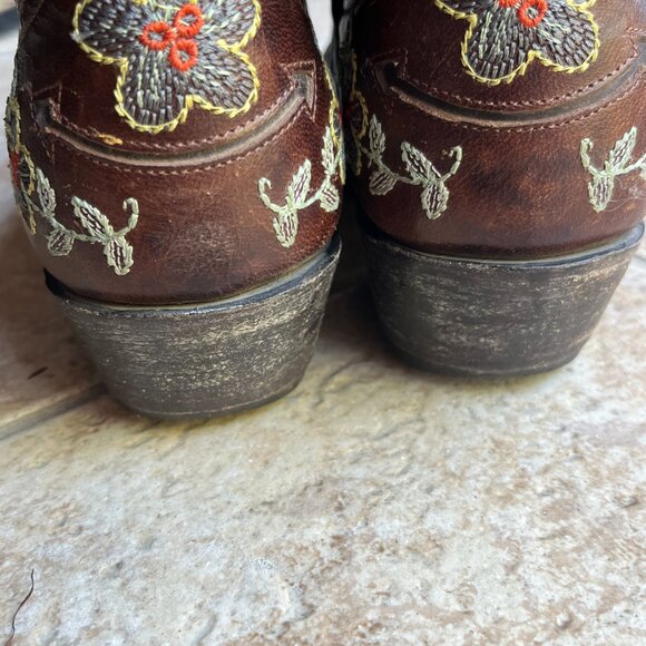 Old Gringo Bonnie Floral Pattern Brown Leather Boots! Size 9B - Picture 13 of 15
